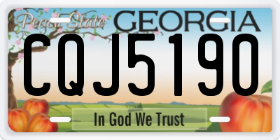 GA license plate CQJ5190