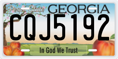 GA license plate CQJ5192
