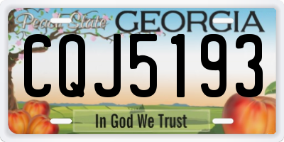 GA license plate CQJ5193