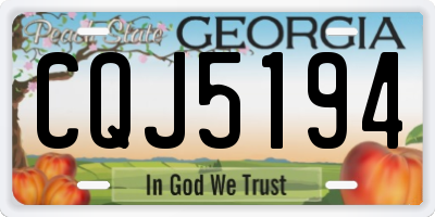 GA license plate CQJ5194