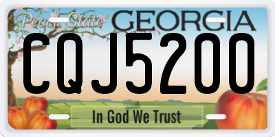 GA license plate CQJ5200