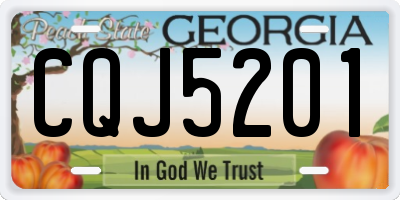 GA license plate CQJ5201