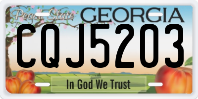 GA license plate CQJ5203