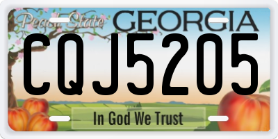 GA license plate CQJ5205