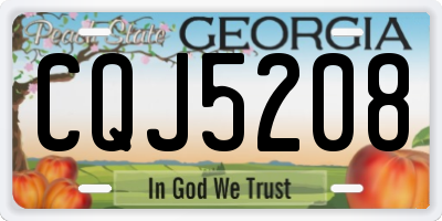 GA license plate CQJ5208