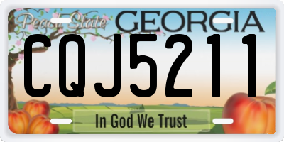 GA license plate CQJ5211