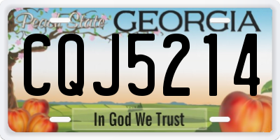 GA license plate CQJ5214