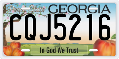 GA license plate CQJ5216
