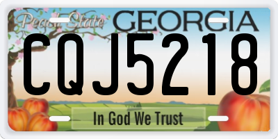 GA license plate CQJ5218