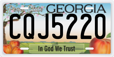 GA license plate CQJ5220