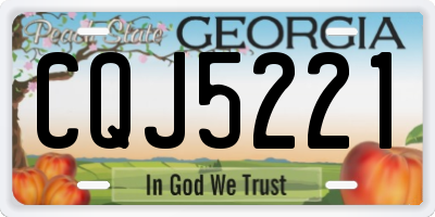 GA license plate CQJ5221
