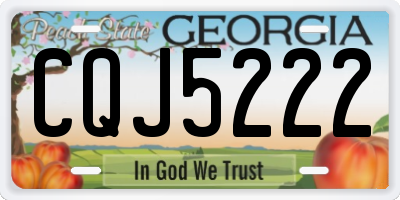 GA license plate CQJ5222