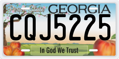GA license plate CQJ5225
