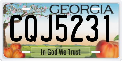 GA license plate CQJ5231