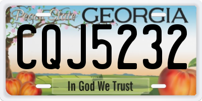GA license plate CQJ5232