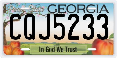 GA license plate CQJ5233