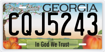 GA license plate CQJ5243
