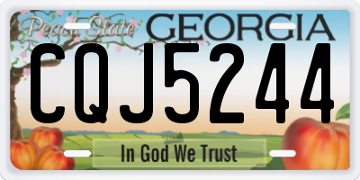 GA license plate CQJ5244
