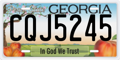 GA license plate CQJ5245