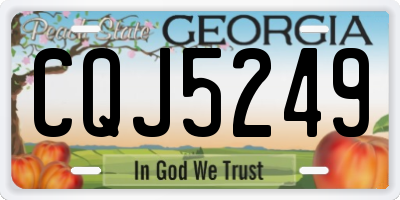 GA license plate CQJ5249