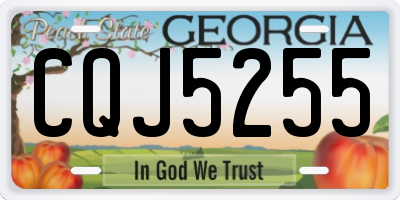 GA license plate CQJ5255