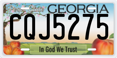 GA license plate CQJ5275