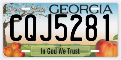 GA license plate CQJ5281