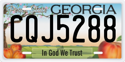 GA license plate CQJ5288