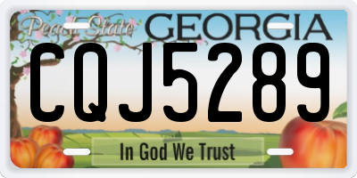 GA license plate CQJ5289