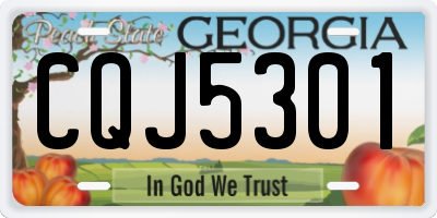 GA license plate CQJ5301
