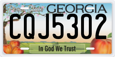 GA license plate CQJ5302