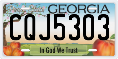 GA license plate CQJ5303