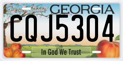 GA license plate CQJ5304
