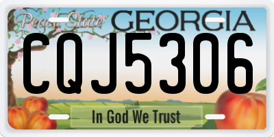 GA license plate CQJ5306