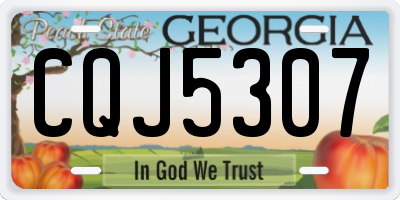 GA license plate CQJ5307