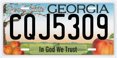 GA license plate CQJ5309