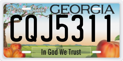 GA license plate CQJ5311