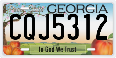 GA license plate CQJ5312