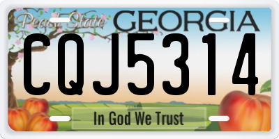 GA license plate CQJ5314