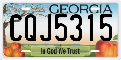 GA license plate CQJ5315