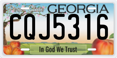 GA license plate CQJ5316