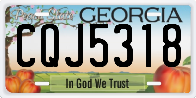 GA license plate CQJ5318