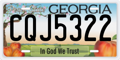 GA license plate CQJ5322