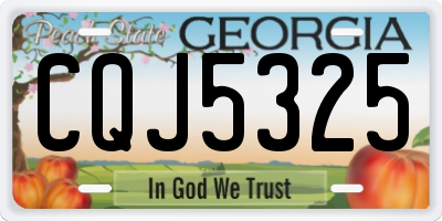 GA license plate CQJ5325