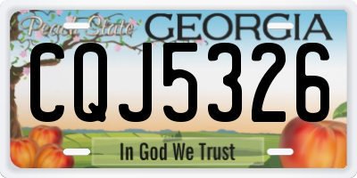 GA license plate CQJ5326