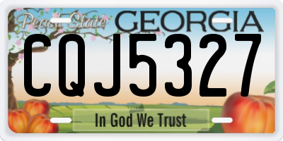 GA license plate CQJ5327