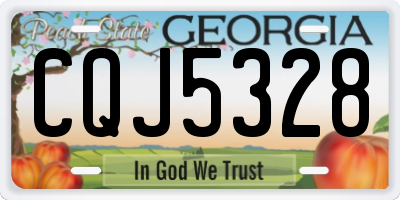 GA license plate CQJ5328