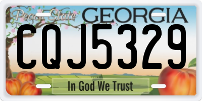 GA license plate CQJ5329