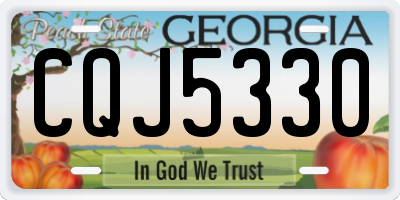 GA license plate CQJ5330