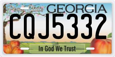 GA license plate CQJ5332